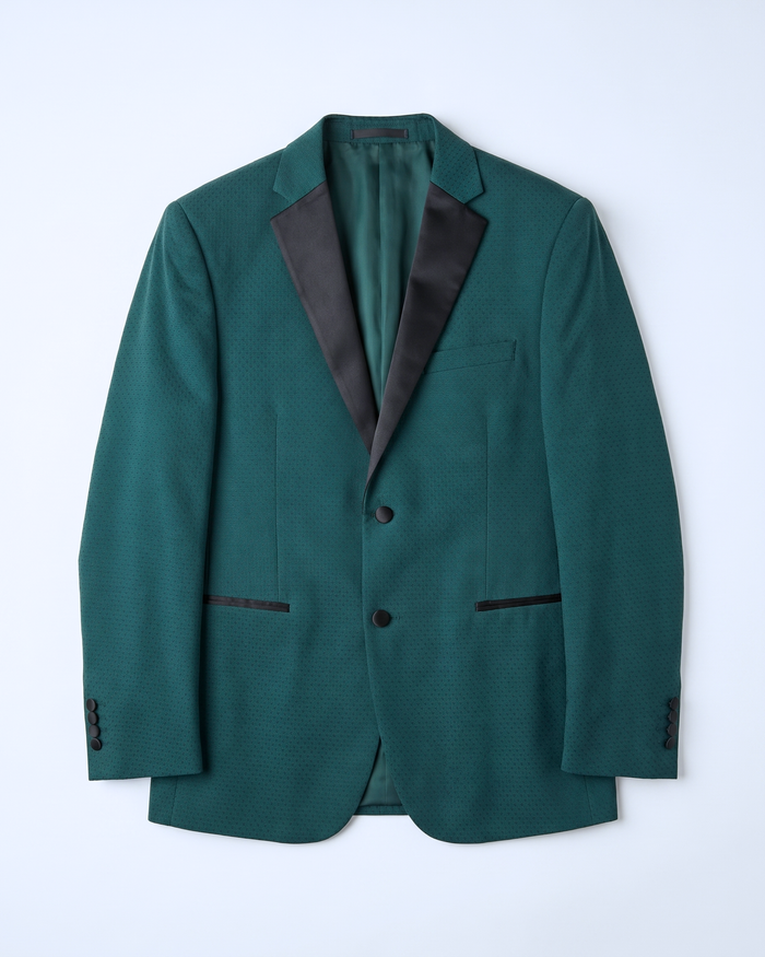 Caravelli Emerald Green Slim Fit Satin Notch Lapel 2-Button Tuxedo Suit - The Suit Depot