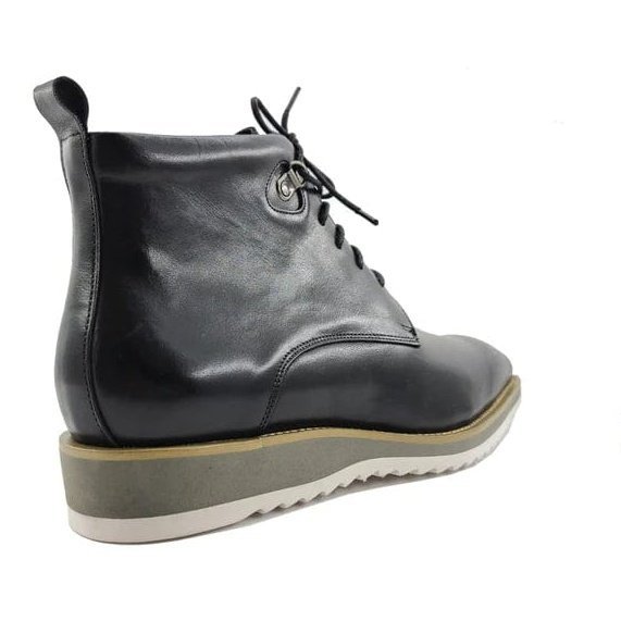 Carrucci SHOES Carrucci Mens Black Burnished Lace-Up Boot