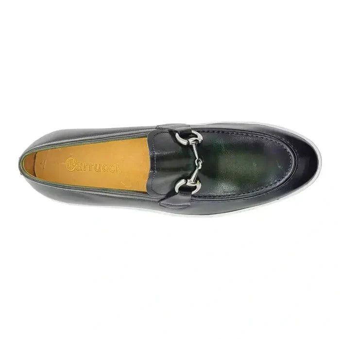 Carrucci SHOES Carrucci Mens Olive Green Fashion Sneaker With Buckle Casual Shoes