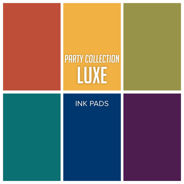 Catherine Pooler - Party Collection Luxe - Ink Pads. When your Party card calls for a little elegance, you might need to reach for a darker, rich, jewel tone accent.  For those occasions, we offer the Luxe Collection.  Fully saturated, deep shades of luxurious color, these colors will round out each Party Color family with a bang. Available at Embellish Away located in Bowmanville Ontario Canada.