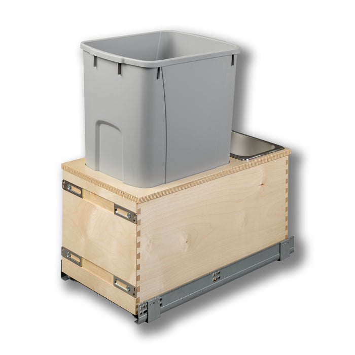 11 3/8 x 23 5/8 x 21 1/2 - Single 50-Quart *Gray* Bin, Rear Storage Compartment