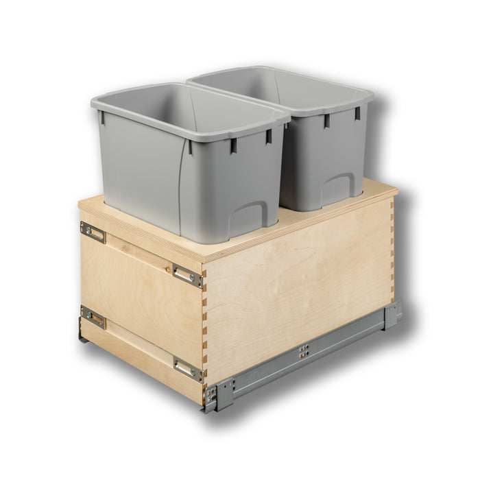 14 3/8 x 19 5/8 x 21 1/2 - Double 34-Quart *Gray* Bins