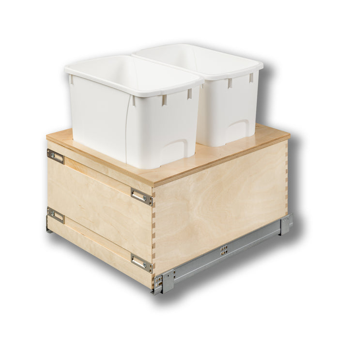 17 3/8 x 19 5/8 x 21 1/2 - Double 34-Quart Bins