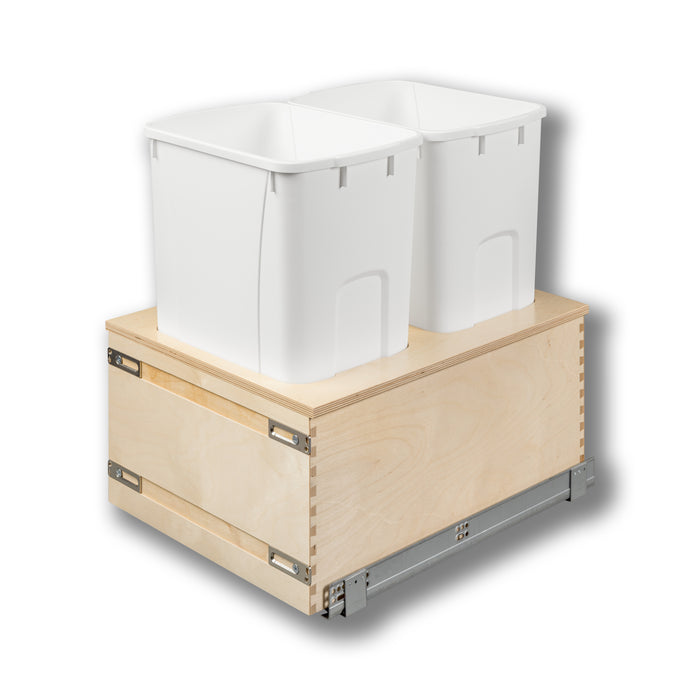 17 3/8 x 23 5/8 x 22 1/2 - Double 50-Quart Bins