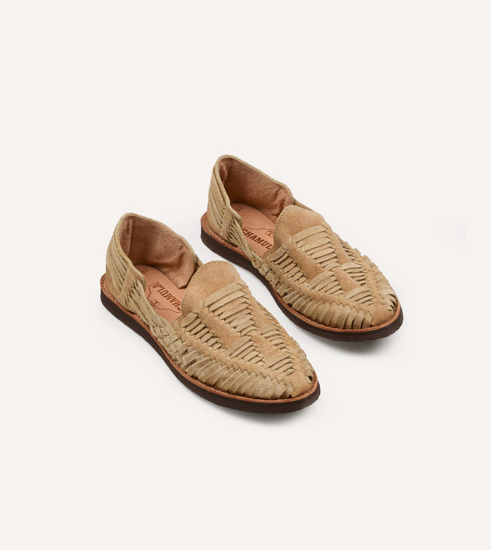 Chamula Khaki Suede Cancun Woven Sandal