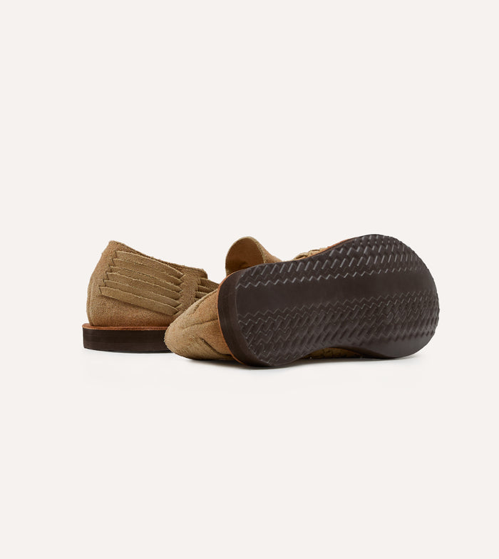 Chamula Khaki Suede Cancun Woven Sandal