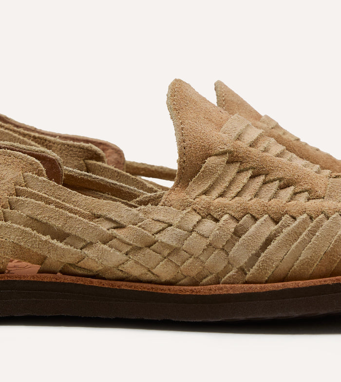 Chamula Khaki Suede Cancun Woven Sandal