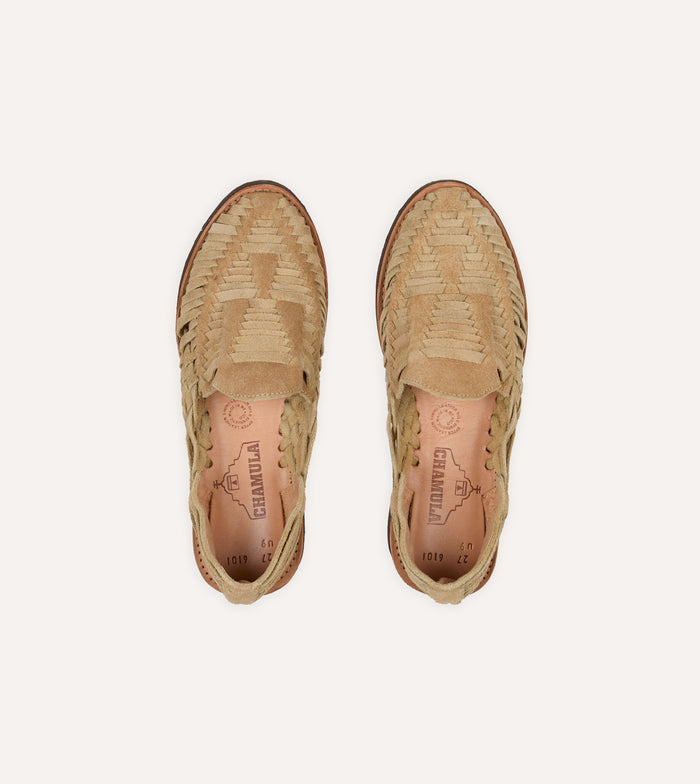Chamula Khaki Suede Cancun Woven Sandal