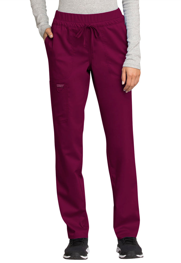 Cherokee Workwear Revolution Mid Rise Tapered Leg Drawstring Scrub Pants