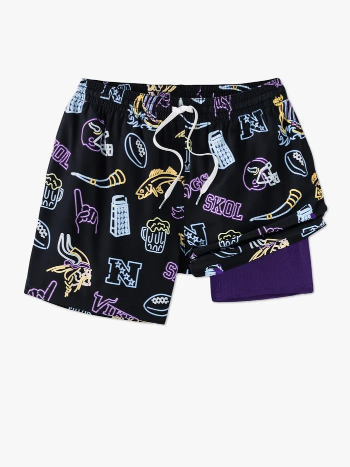 The Neon Vikings 5.5" (NFL Classic Lined Swim Trunks) - Image 1 - Chubbies Shorts
