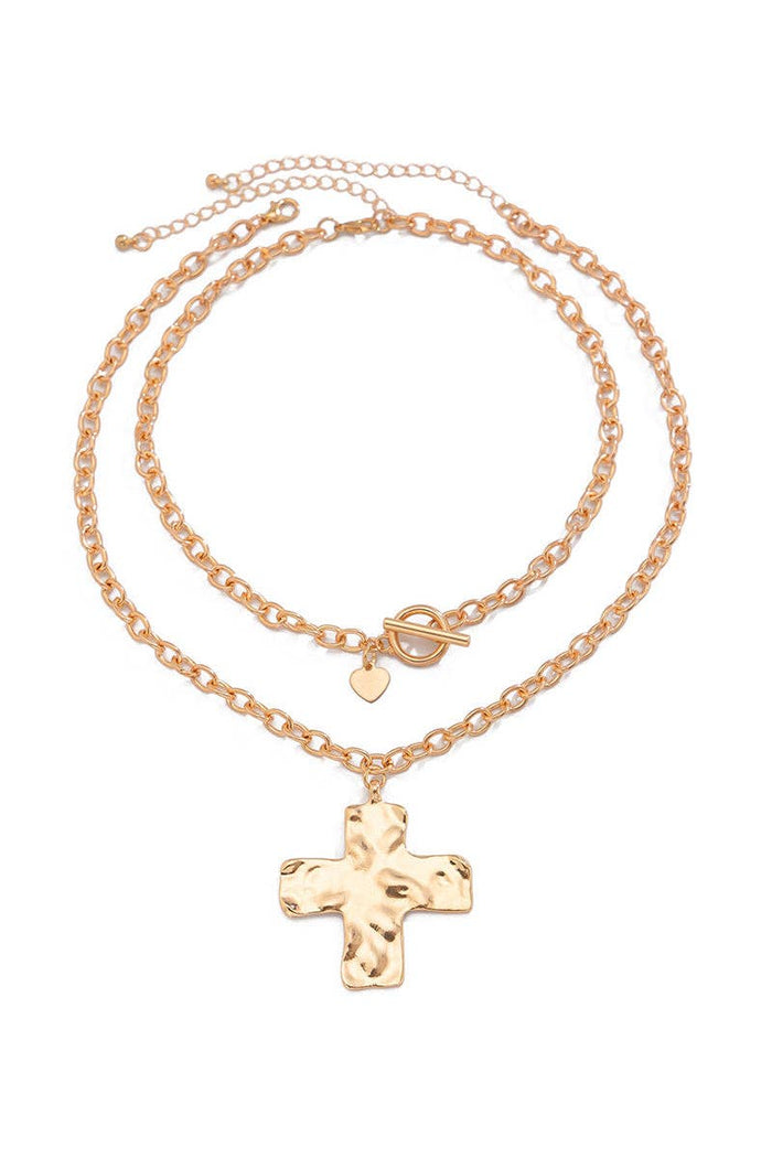Chunky Chain Necklace with Cross Pendant