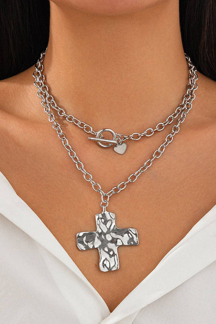 Chunky Chain Necklace with Cross Pendant