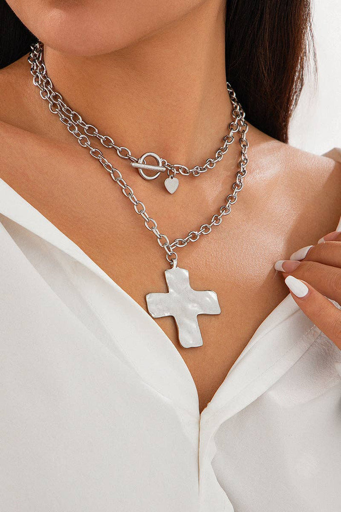 Chunky Chain Necklace with Cross Pendant