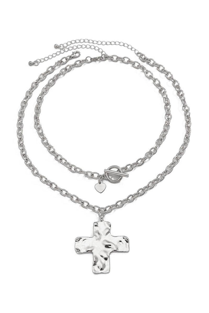 Chunky Chain Necklace with Cross Pendant