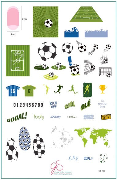 CJS-408 The Beautiful Game | Clear Jelly Stamping Plate