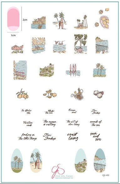 CjS-413 Coast Living | Clear Jelly Stamping Plate