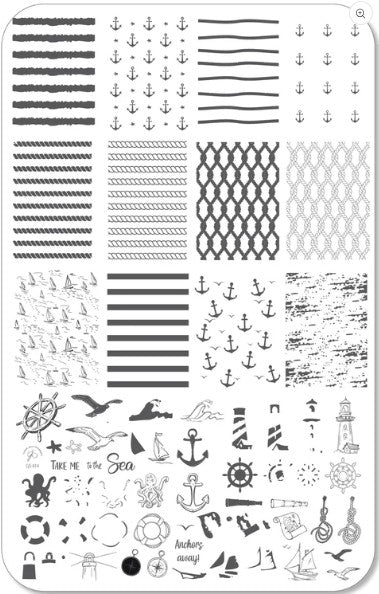 CjS-414 Salty Air & Sea Flair | Clear Jelly Stamping Plate