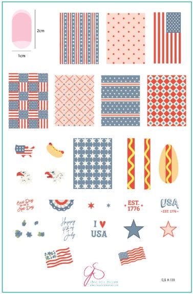 CJSH-139 Stars, Stripes,& Snacks | Clear Jelly Stamping Plate
