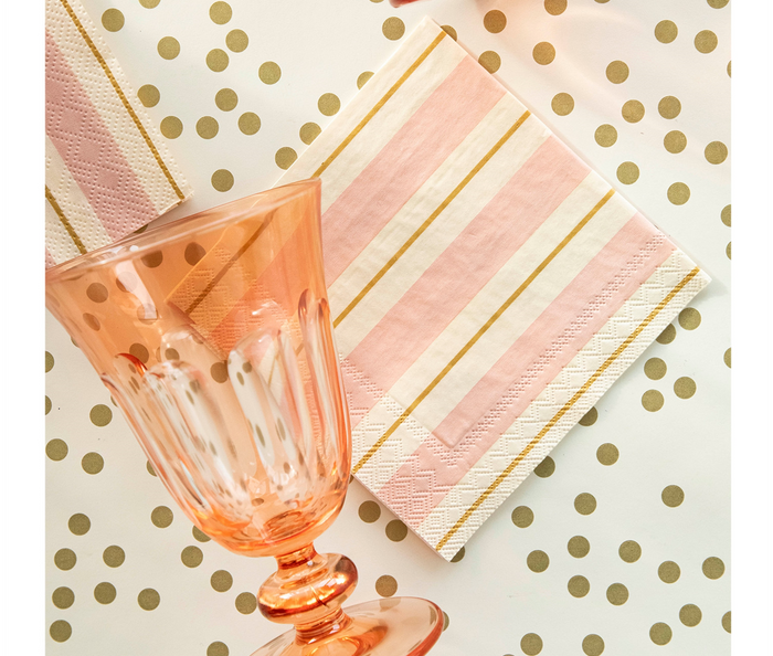 cocktail pink stripe napkin