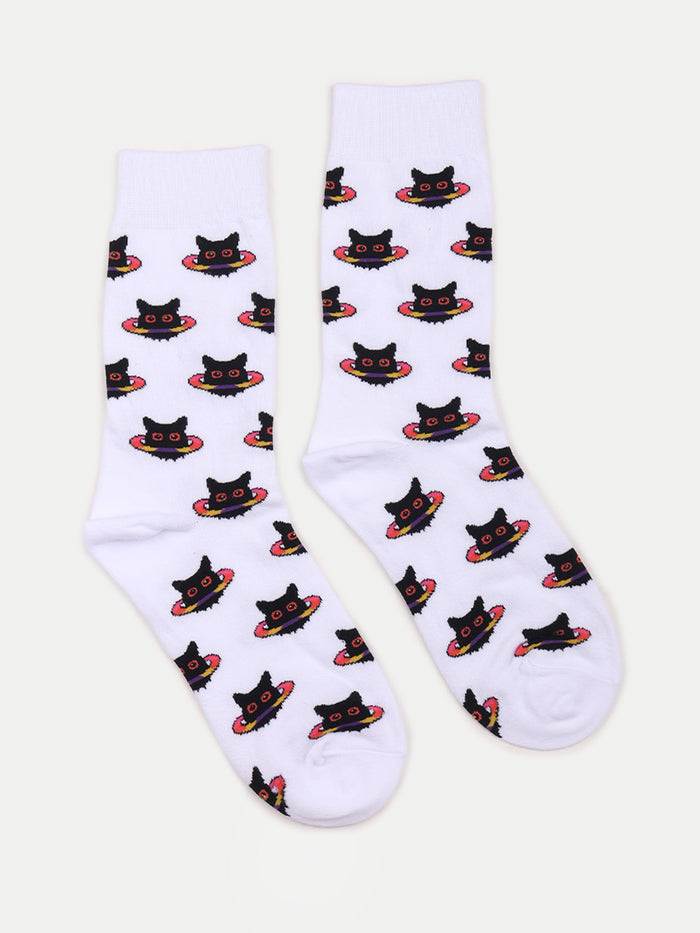 Cosmic Crew Socks | Cosmic Galaxy Cat-Image 1