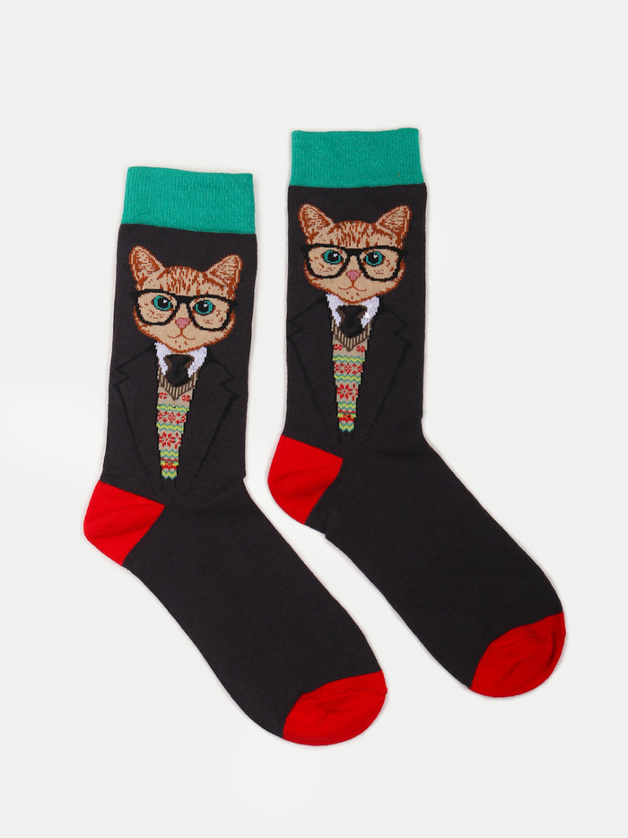 Cosmic Crew Socks | Fancy Cat-Image 1