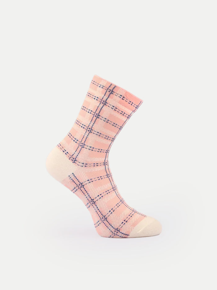 Cosmic Crew Socks | White Plaid Check-Image 2