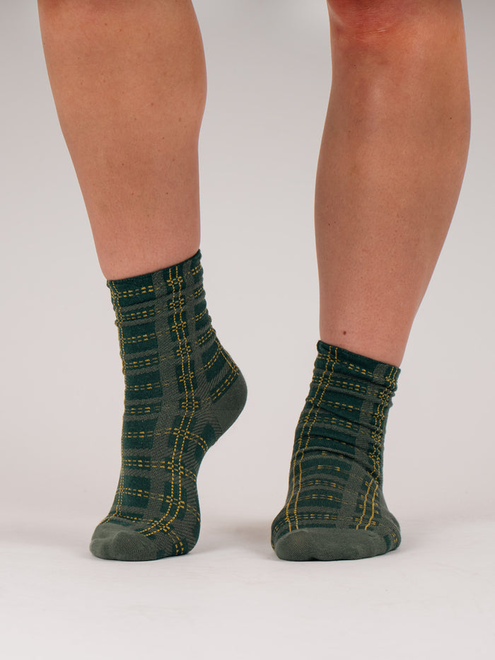 Cosmic Crew Socks | Forest Plaid Check-Image 2