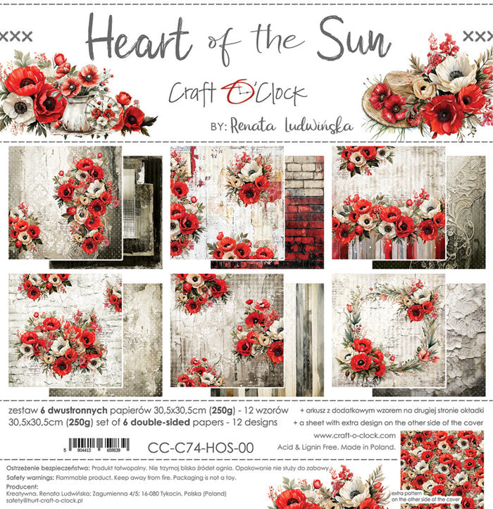 Craft O'Clock - 12X12 Paper Pad - Heart of the Sun. Available at Embellish Away located in Bowmanville Ontario Canada.
