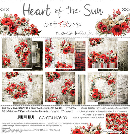 Craft O'Clock - 12X12 Paper Pad - Heart of the Sun. Available at Embellish Away located in Bowmanville Ontario Canada.
