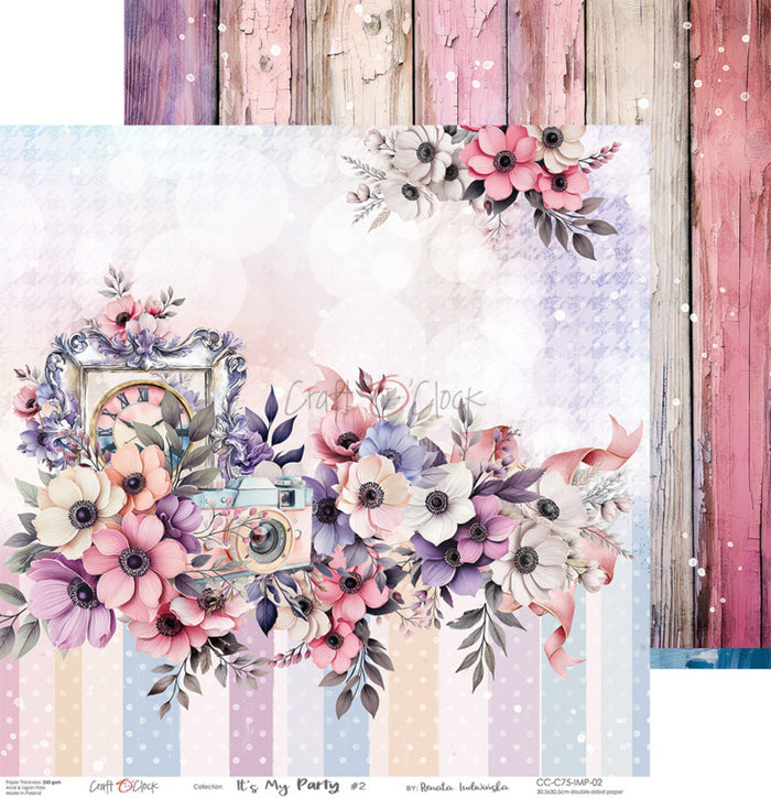 Craft O'Clock - 12X12 Paper Pad - It's My Party. Available at Embellish away located in Bowmanville Ontario Canada.