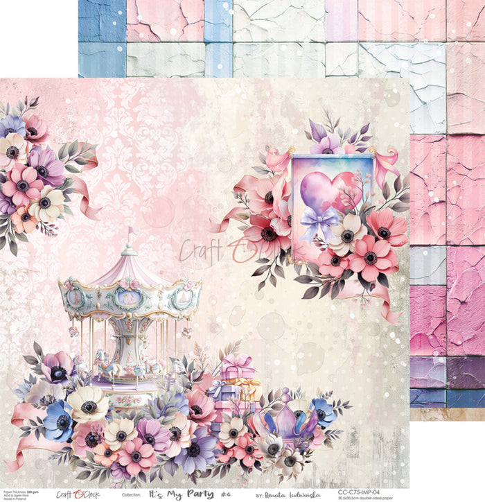 Craft O'Clock - 12X12 Paper Pad - It's My Party. Available at Embellish away located in Bowmanville Ontario Canada.