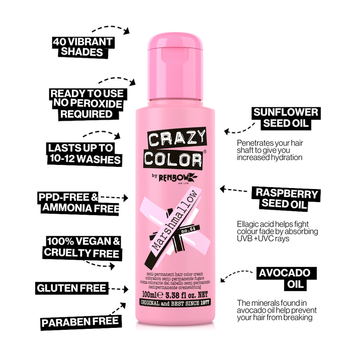 Crazy Color Hair Colour Creme 100ml - Marshmallow