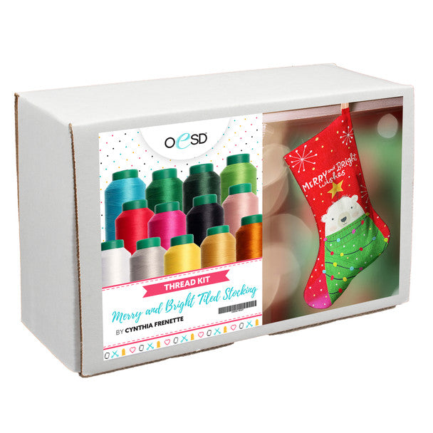 Cynthia Frenette Merry and Bright Tiled Stocking Thread Kit IS80381-901KIT