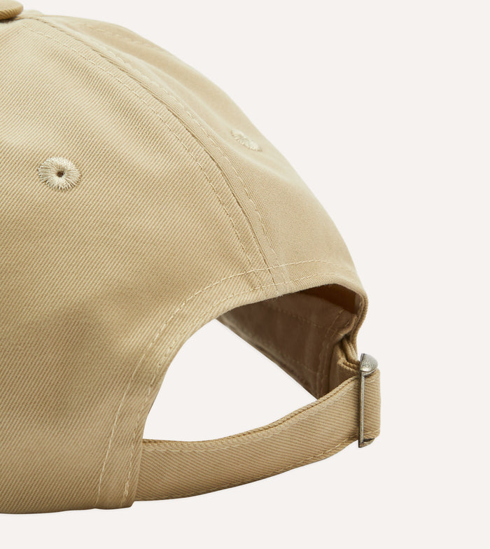 'D' Flower Emblem Cotton Twill Baseball Cap