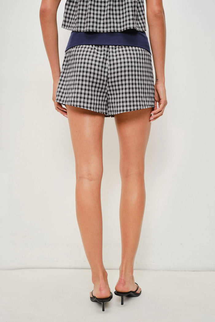 DEANNA GINGHAM CONTRAST SHORTS