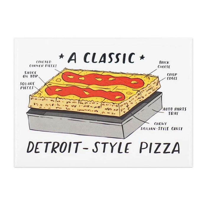 Detroit Pizza Rectangle Magnet - City Bird