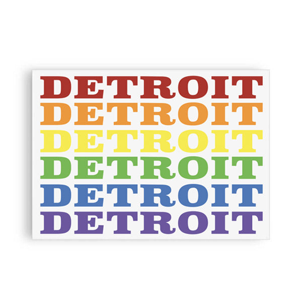 Detroit Rainbow Rectangle Magnet - Store Exclusive - City Bird