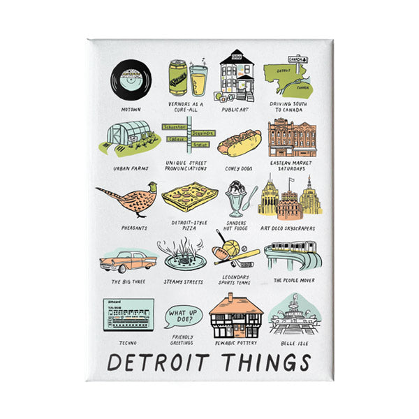 Detroit Things Rectangle Magnet - City Bird