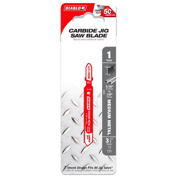 Diablo Carbide T-Shank Jig Saw Blade for Medium Metal