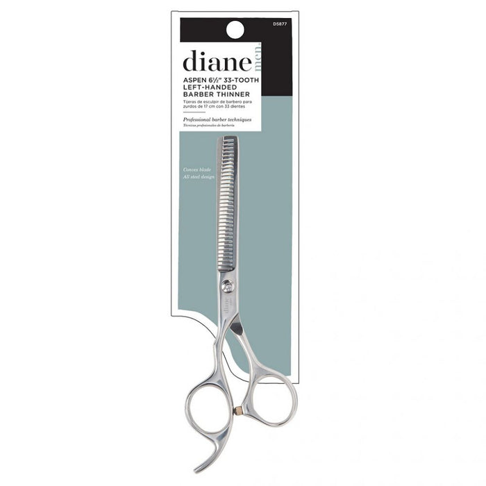Diane Aspen 33-Tooth Left-Handed Barber Thinner - 6.5" # D5877 - Palms Fashion Inc.