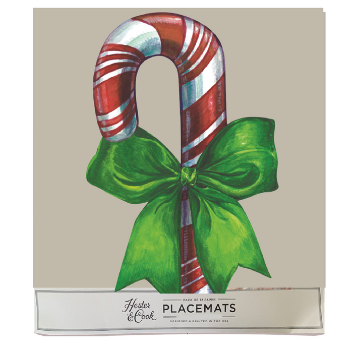 die cut candy cane place mats