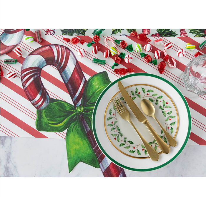 die cut candy cane place mats