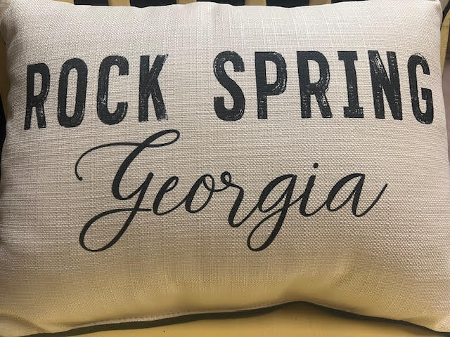 DISTRESSED HOMETOWN PILLOW ROCK SPRING