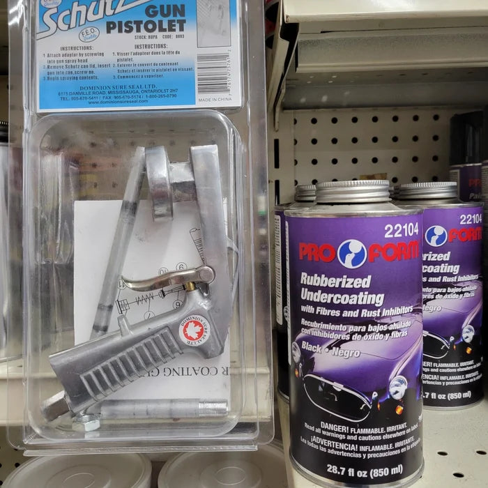 Dominion Sure Seal Schutz Spray Gun with one 28 OZ can Pro Form Undercoating 22104