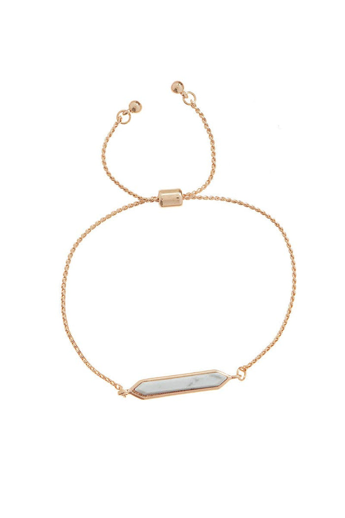 Double Side Semi Precious Stone Pull Tie Bracelet