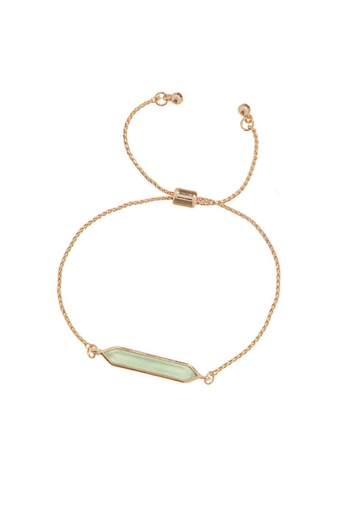 Double Side Semi Precious Stone Pull Tie Bracelet