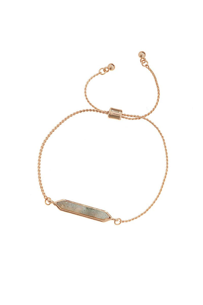 Double Side Semi Precious Stone Pull Tie Bracelet