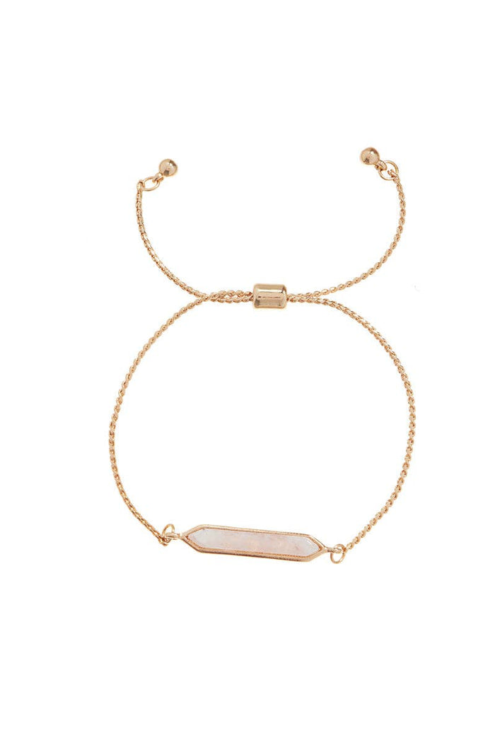 Double Side Semi Precious Stone Pull Tie Bracelet