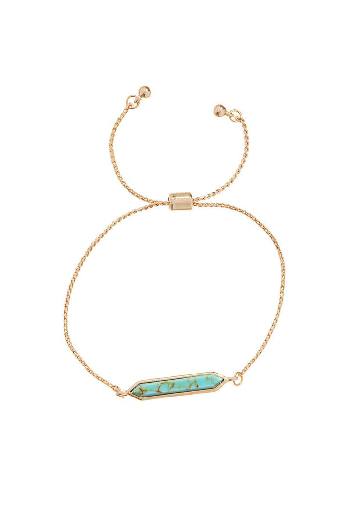 Double Side Semi Precious Stone Pull Tie Bracelet