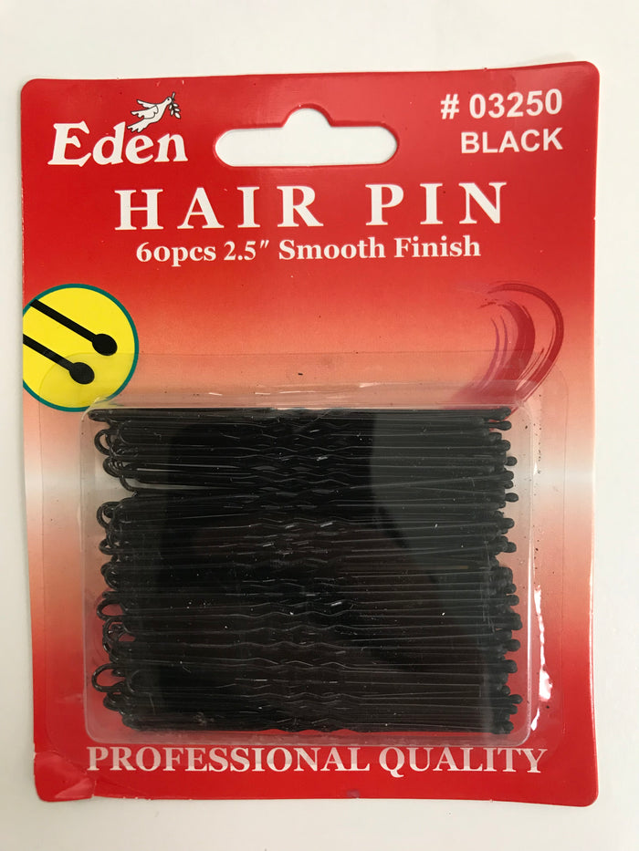 Eden Hair Pin 2.5" Smooth Finish Black - Dozen #03250 - Palms Fashion Inc.